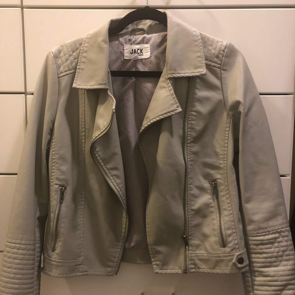 Gray Leather (Faux) Jacket by Jack, BB Dakota